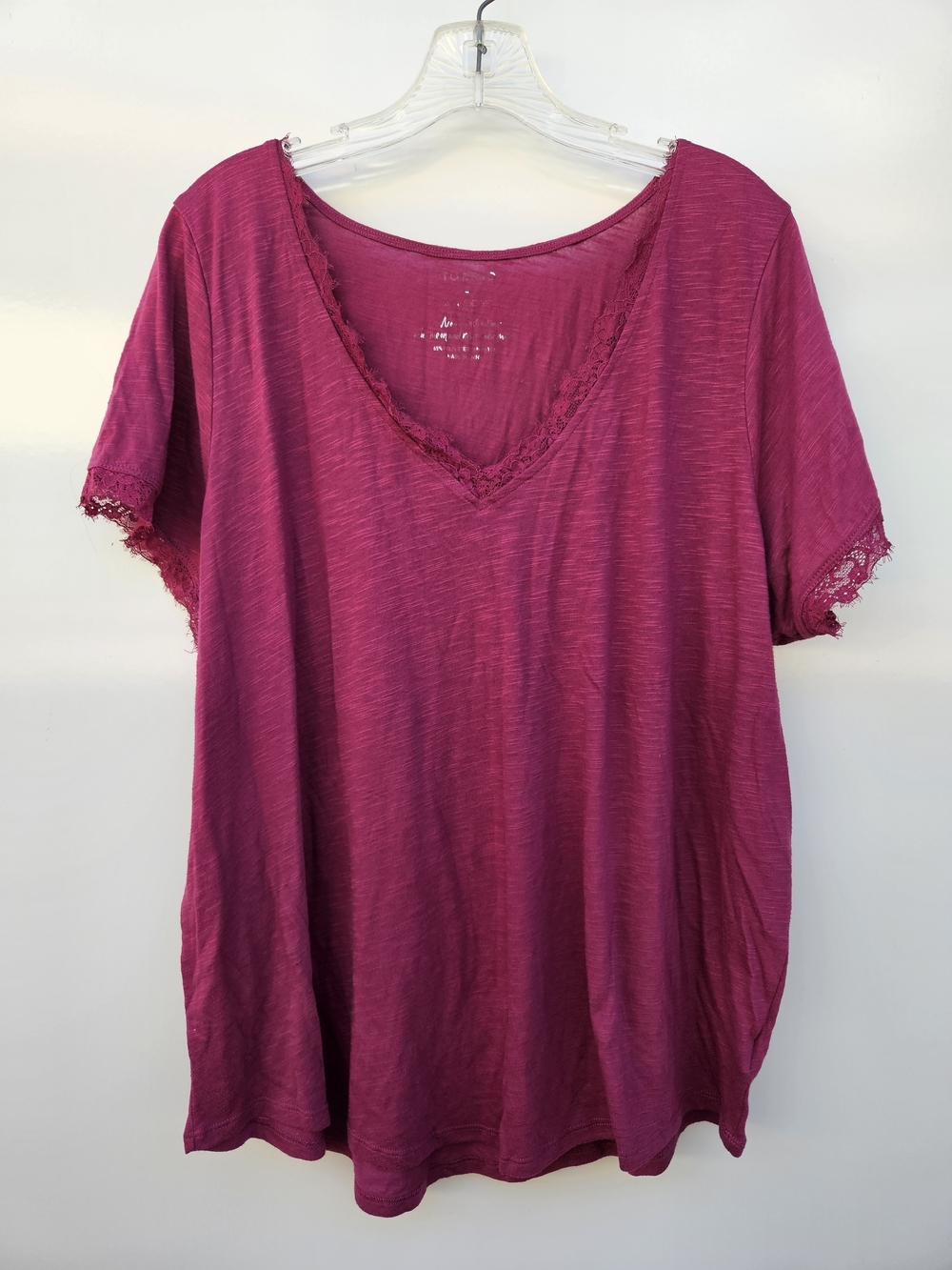 Women's Lace-Trim V-Neck Top
